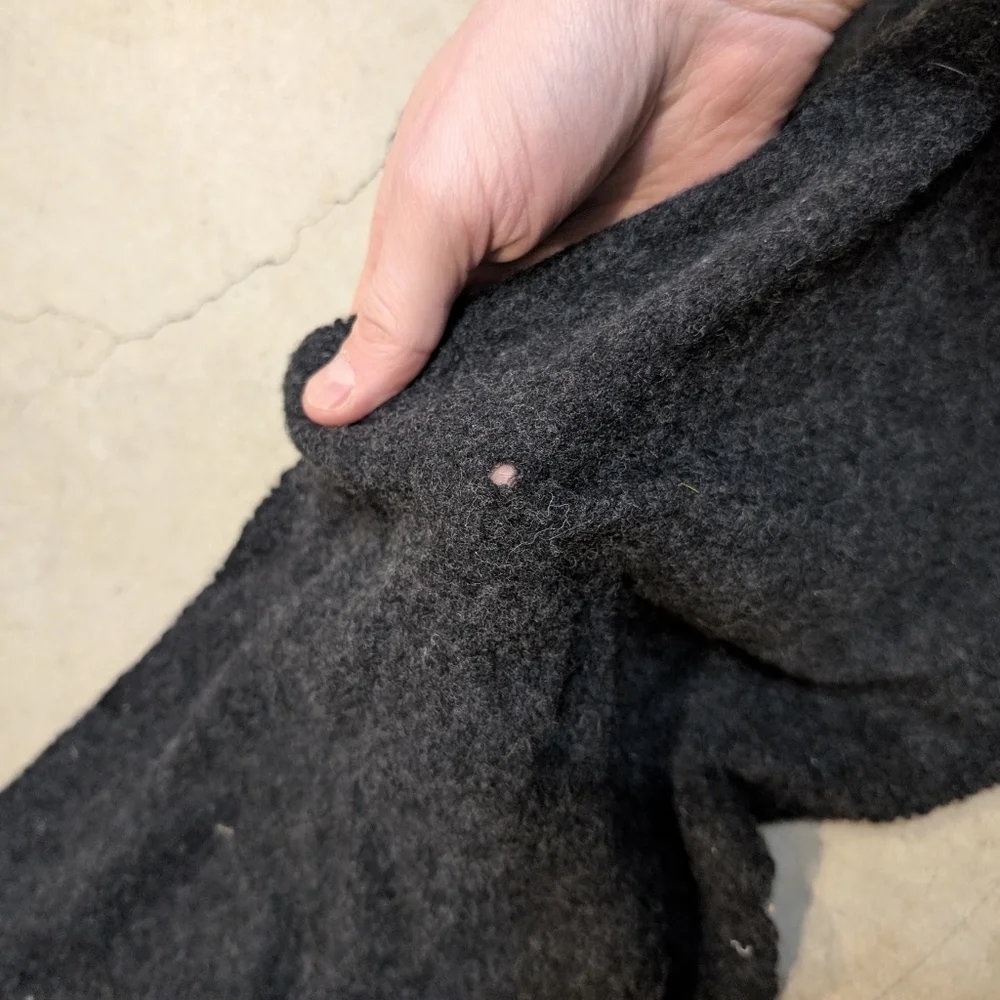 VTG Polo Ralph Lauren Dark Gray Wool Scarf 64x11 Made In Italy Flaw